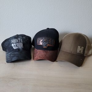 Fish Hunt Montana Honady Hats Ball Caps Trucker Camo Bundle